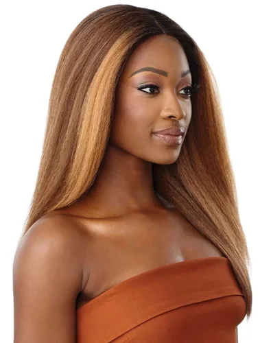 Vista 6 de Outre Peluca sintética suave y natural con encaje frontal - NEESHA 207 (DR SIENNA COPPER)