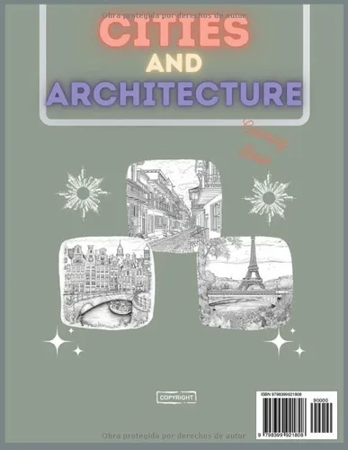 Vista 2 de Ciudades, paisajes y arquitectura Libro para colorear + 25 ilustraciones con los paisajes más emblemáticos y bonitos del mundo. Para adultos