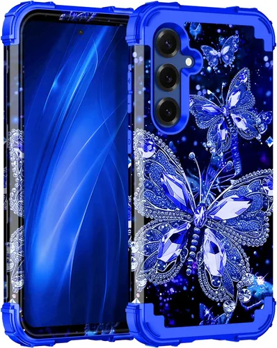 Vista 38 de Miqala Funda para Galaxy S24 5G, brilla en la oscuridad, tres capas, resistente, a prueba de golpes, protección completa, parachoques de plástico