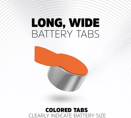Vista 5 de Energizer Baterías para audífonos tamaño 13, pestaña naranja, paquete de 12