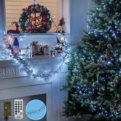 Vista 17 de Cadena de luces de Navidad conectables de 42 pies con 100 luces LED