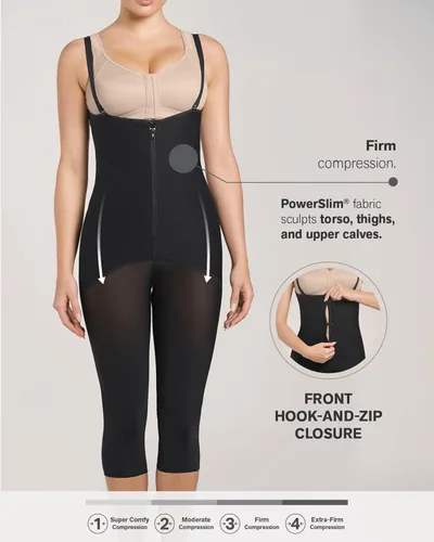 Vista 4 de Leonisa Mid-Calf Sculpting Shapewear for Women with Tummy Control