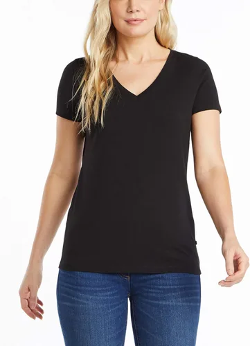 Vista 6 de Nautica Camiseta de algodón elástico con cuello en V para mujer Easy Comfort