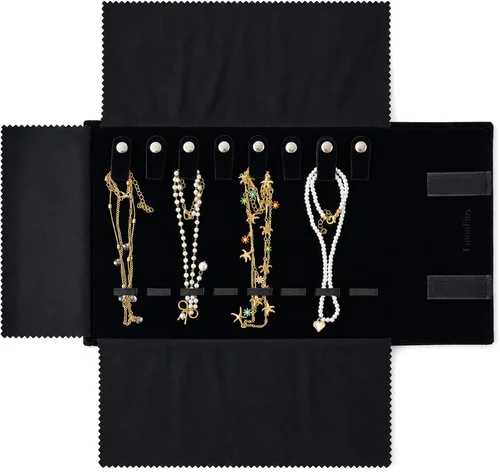 Vista 7 de UnionPlus Travel Necklaces Roll Organizer Anti-Tangle Air Blue Azul aire