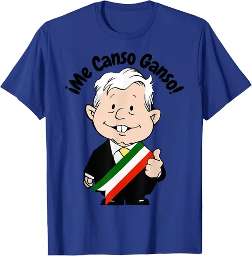 Vista 23 de AMLO Amlito Me Canso Ganso - Camiseta con diseño de dibujos animados mexicanos Gris Oscuro