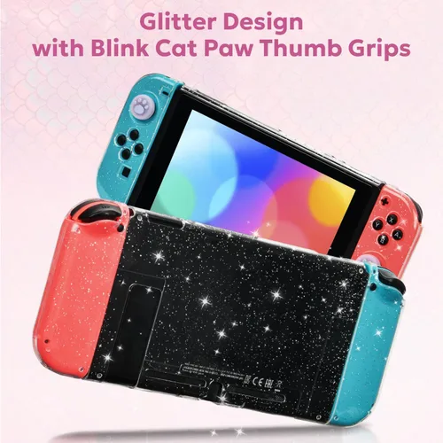Vista 6 de innoAura - Funda para interruptor NS, juego de accesorios de interruptor 16 en 1 con funda de transporte para interruptor de sirena, funda