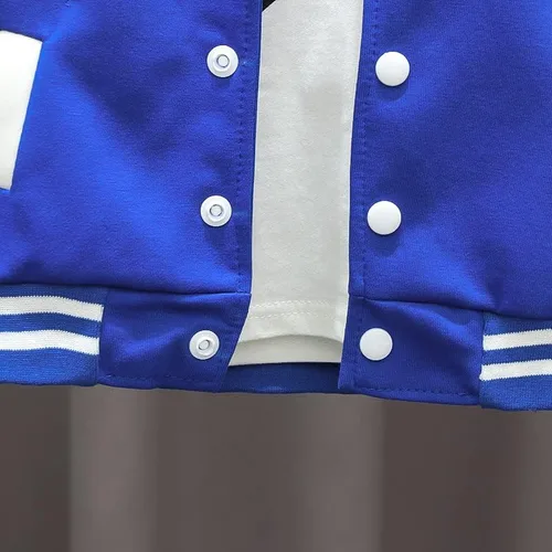Vista 5 de Ropa deportiva para bebés, ropa para niños y niñas, chaqueta de béisbol+camiseta+pantalón, 3 piezas, ropa escolar para niños