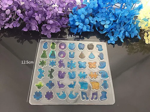 Vista 2 de Lindos aretes de resina molde de silicona mini animal flor arco copo de nieve forma geométrica Expoy molde de fundición de resina para joyería y 1782