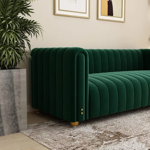 Vista 5 de Sofá modular en forma de L con otomana para espacios pequeños, sofá moderno de mediados de siglo, sofá biplaza convertible, sofá seccional para sala