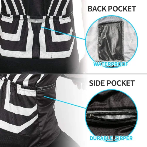 Vista 5 de Camisetas de ciclismo para hombre, camisetas de ciclismo de manga corta, chaqueta de bicicleta con cremallera completa