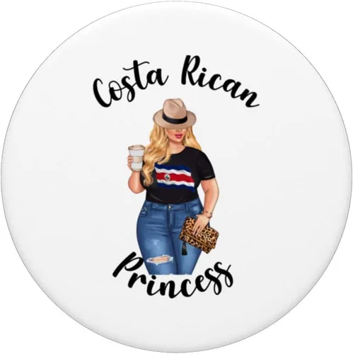 Vista 3 de Blonde Costa Rican Princess Princesa Loves Coffee Cafe Hoops PopSockets Swappable PopGrip