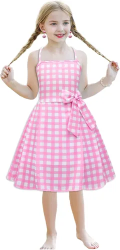 Vista 2 de CREATIE Vestido de disfraz para niña de Bar-bie 2023 con accesorios, talla 4-10 años