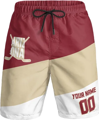 Vista 27 de Custom Hockey Men's Shorts Gifts for Men Casual City Youth Fans Sport Beach Shorts Add Name & Number Quick Dry
