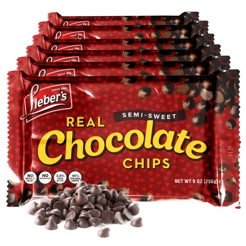 Vista 9 de Lieber's Chips con sabor a chocolate - Bolsa de 9 oz - Chips de chocolate sin gluten, veganos, sin lácteos - Perfectos para hornear, botanas