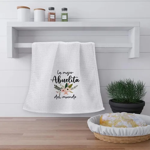 Vista 3 de OHSUL La Mejor Abuelita Del Mundo - Toallas de cocina españolas altamente absorbentes, paños de cocina, toalla de mano para la mejor abuela