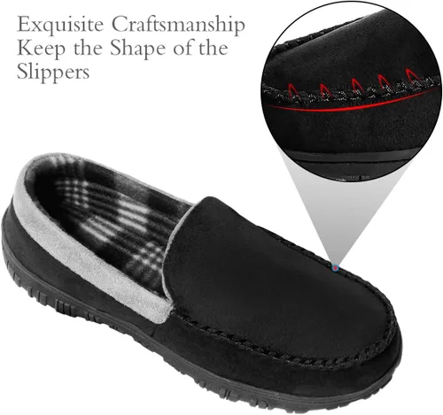 Vista 2 de shoeslocker Zapatillas para hombre de microgamuza mocasín de espuma viscoelástica para casa