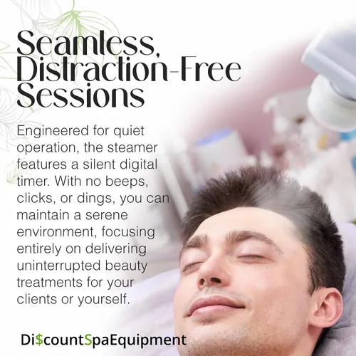 Vista 5 de Discount Spa Equipment - Vaporizador facial de ozono 3 en 1, vaporizador facial para esteticista con lámpara de aumento de dioptrías 5X, juego