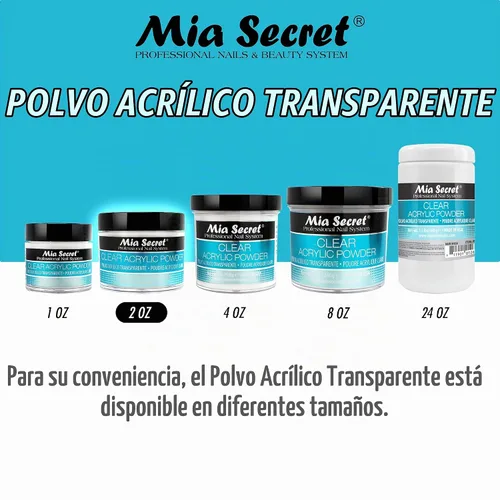 Vista 7 de Mia Secret Polvo acrílico transparente (1oz)
