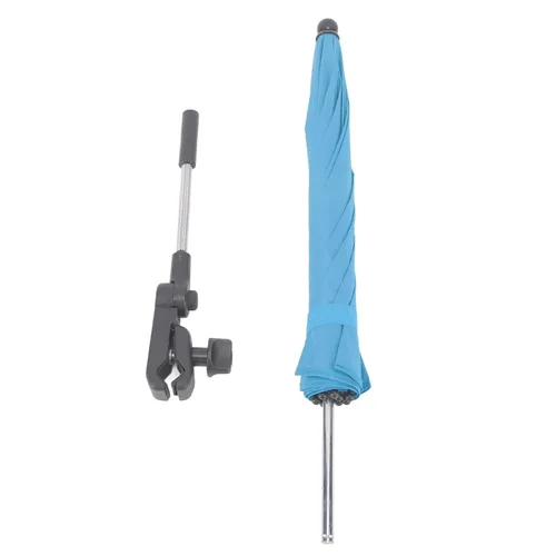 Vista 7 de Sombrilla para cochecito de bebé, paraguas universal de 14 pulgadas con abrazadera, parasol ajustable de 360 grados, paraguas para carrito