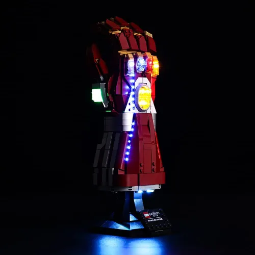 Vista 9 de Kyglaring Kit de iluminación LED diseñado para Lego Nano Gauntlet 76223 (sin modelo) y juego de luces compatible con la réplica de Iron Man