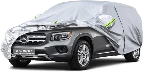 Vista 187 de KouKou Funda impermeable para automóvil SUV adecuada para BMW X1 de 2009 a 2025, 7 capas a prueba de viento para todo tipo de clima, cubierta