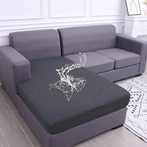 Vista 131 de Fundas impermeables para sofá seccional, fundas de cojín antideslizantes para sofá Ajuste seccional en forma de L, tela jacquard elástica, parte