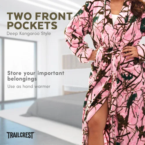 Vista 5 de TrailCrest Albornoz de felpa para mujer con cuello de chal