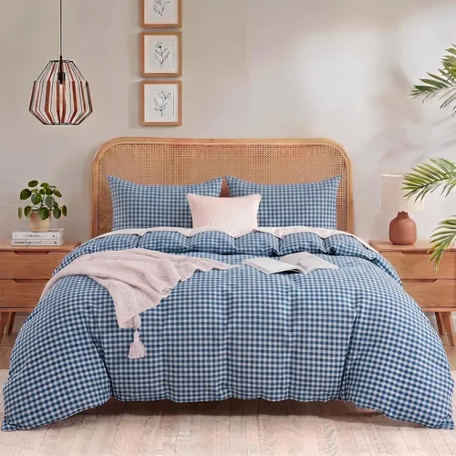 Vista 9 de NEXHOME PRO Funda de edredón Twin XL 100% algodón lavado, transpirable, duradera, texturizada, similar al lino, juego de ropa de cama para el hogar