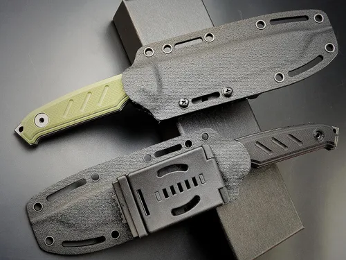 Vista 7 de Eafengrow EF129 Cuchillo de hoja fija, hoja tanto de acero DC53, mango G10, cuchillos fijos de espiga completa, cuchillo recto para campamento Verde