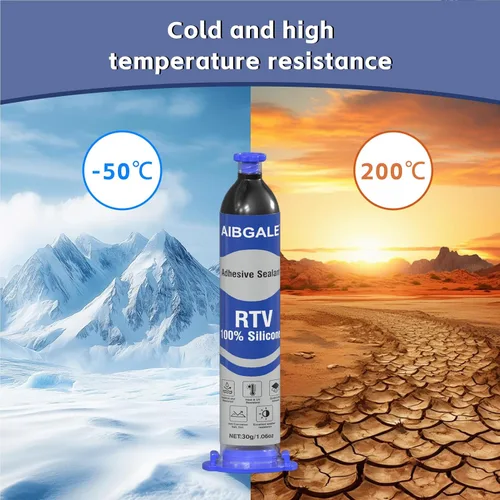 Vista 6 de RTV - Sellador adhesivo de silicona 100% negro, sellador aislante de silicona impermeable para parabrisas, puertas, placas de circuito, sensores