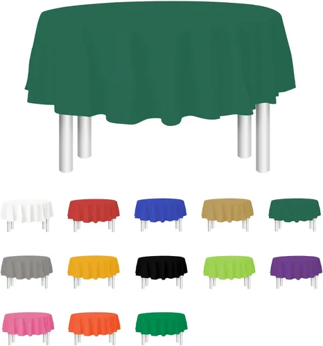 Vista 16 de Party Dimensions Mantel de plástico negro, paquete de 12 manteles rectangulares desechables de 54 x 108 pulgadas para mesas de 6 a 8 pies