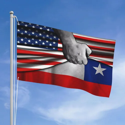 Vista 18 de Bandera estadounidense y bandera de las Bahamas de las Bahamas para exteriores de 3 x 5 pies, tres capas de tela para coser a doble cara, impresión