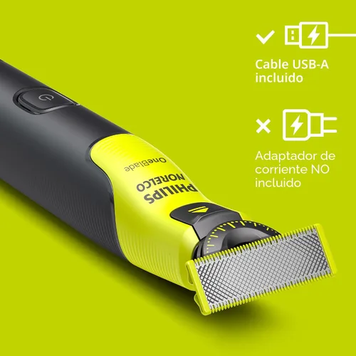 Vista 8 de Norelco Philips OneBlade 360 con Conectividad Híbrida para Cara, Recortadora de Barba Eléctrica y Afeitadora, con Tecnología de Cuchilla 360, 1