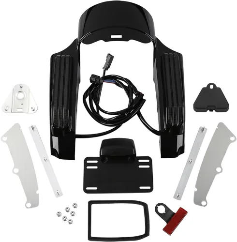 Vista 12 de TCMT Respaldo trasero con kit de luces LED para frenos, marcha atrás y señales de giro para Harley Touring Road King, Road Glide, Street Glide