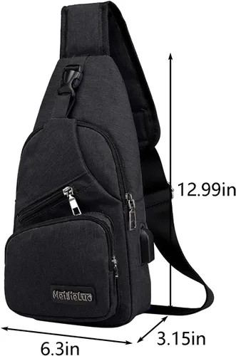 Vista 6 de Bolso bandolera pequeño, bolso cruzado en el pecho, mochila multiusos para mujeres y hombres, bolsa de viaje con correa
