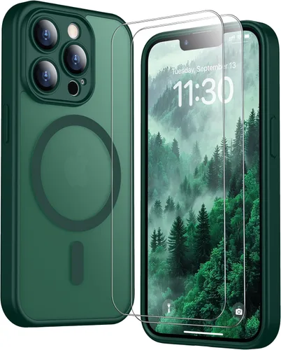 Vista 120 de SPIDERCASE Funda magnética translúcida diseñada para iPhone 11, con 2 protectores de pantalla de vidrio templado, antihuellas, para iPhone 11 de 6.1