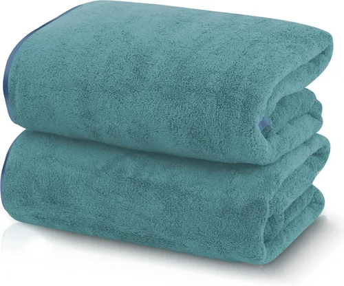 Vista 40 de TENSTARS Toallas de baño de seda con dobladillo para liquidación de baño - 27 x 55 pulgadas - Ligeras, delgadas, de secado rápido - Toalla