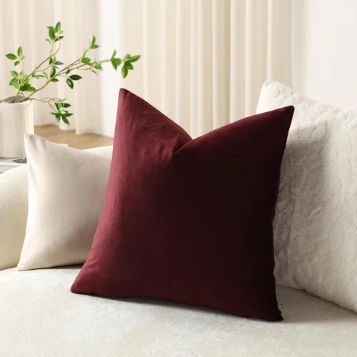 Vista 4 de Funda de almohada para cuerpo de Dezene, súper suave de terciopelo con cierre de cremallera oculto.