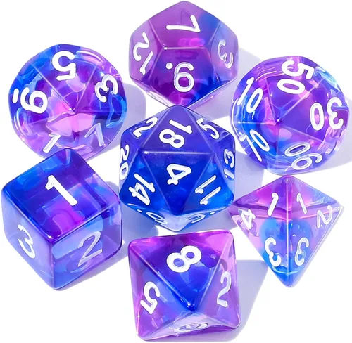 Vista 25 de CiaraQ DND - Juego de dados poliédricos con una bolsa de dados negra para juegos de mesa de rol D&D RPG MTG