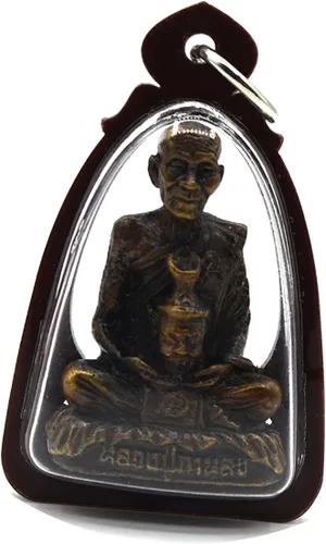Vista 3 de Joyería tailandesa Amuleto de Buda Laung Phoo Ka Long Keaw Kheaw Estatua de Wat Kow Leam Temple Srakeaw Province Lucky y el mejor regalo