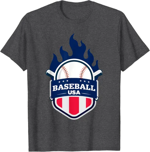 Vista 36 de Baseball USA Support the Team Shirt - Camiseta con la bandera de Estados Unidos, Blanco, S
