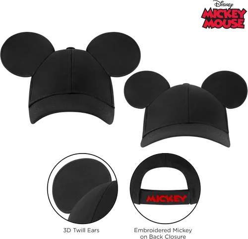 Vista 3 de Disney Sombrero de orejas de Mickey Mouse para niños juego de 2 gorras de béisbol para papá y yo