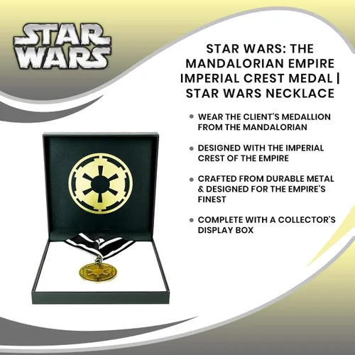 Vista 7 de Star Wars Medalla de la cresta imperial del Imperio Mandaloriano Collar de Star Wars