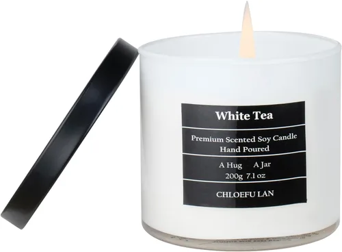 Vista 14 de Chloefu LAN Vela Perfumada Premium con Aroma a Gardenia para Hombres y Mujeres, Altamente Perfumada, 7.1 onzas 45 Horas de Larga Duración, Velas