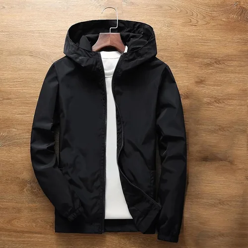 Vista 3 de Chaqueta impermeable plegable para hombre, ligera, rompevientos, impermeable, para senderismo, con capucha