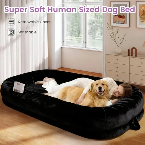 Vista 2 de Murago Cama humana para perros adultos, cama larga para perros de tamaño humano de 43 x 10 x 71 pulgadas, funda extraíble, diseño ortopédico