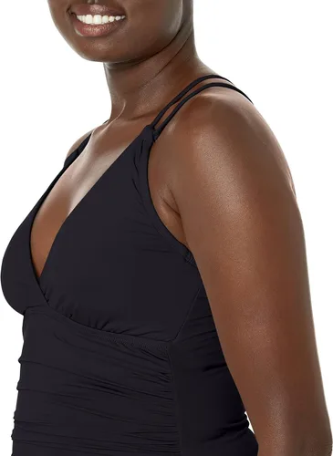 Vista 3 de La Blanca Traje de baño tankini con espalda cruzada y aros de Island Goddess para mujer