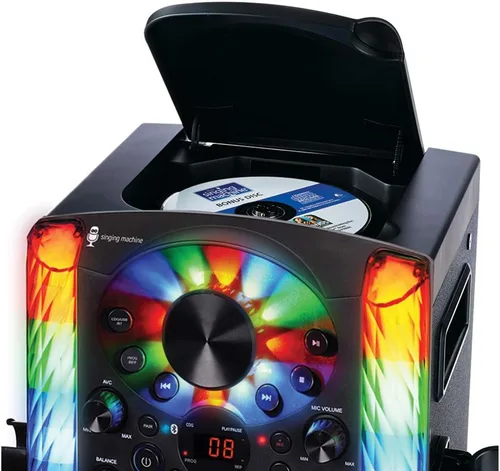 Vista 10 de Máquina de karaoke Singing Machine SML625BTBKD, sistema de karaoke portátil Bluetooth CD+G, negro