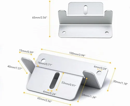 Vista 3 de BougeRV 8 unidades de soporte tipo Z para montaje de panel solar, compatible con RV, techo, embarcación, fuera de la red, 2 juegos de 4