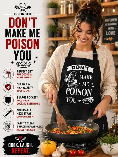 Vista 2 de Delantales Divertidos para Hornear para Mujeres y Hombres Lindo Delantal de Panaderos Regalos de Horneado Damas Cocina Cocinando Cumpleaños Mamá